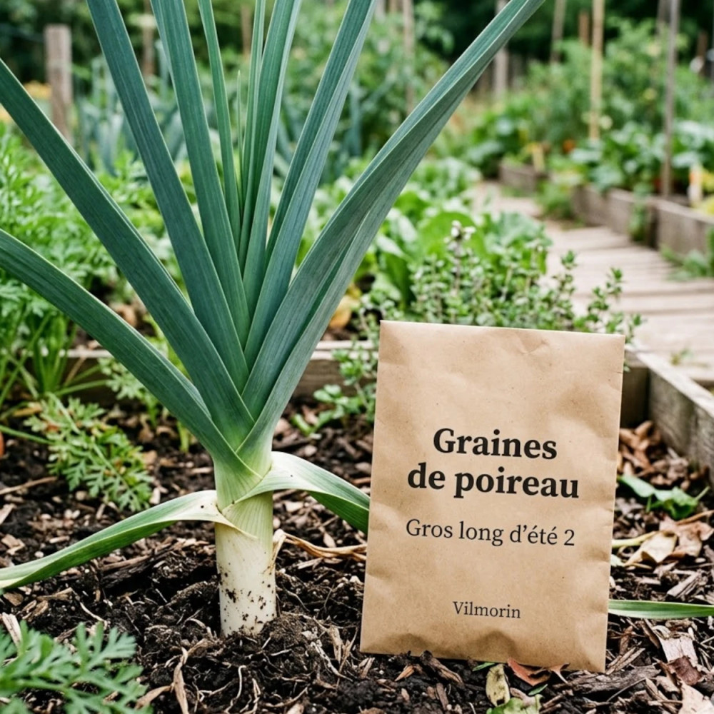 Graines de poireau Gros long d'été 2 - Vilmorin