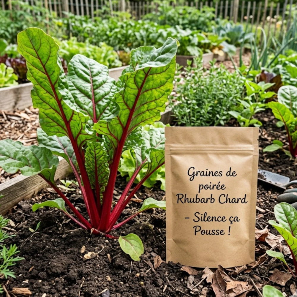Graines de poirée Rhubarb Chard - Silence ça Pousse ! Graines de poirée Rhubarb Chard - Silence ça Pousse !