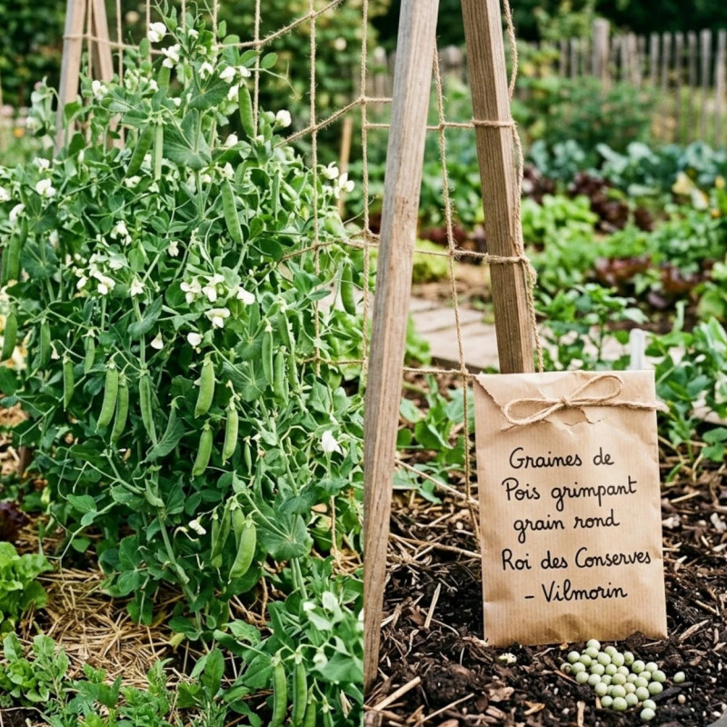 Graines de Pois grimpant grain rond Roi des Conserves - Vilmorin