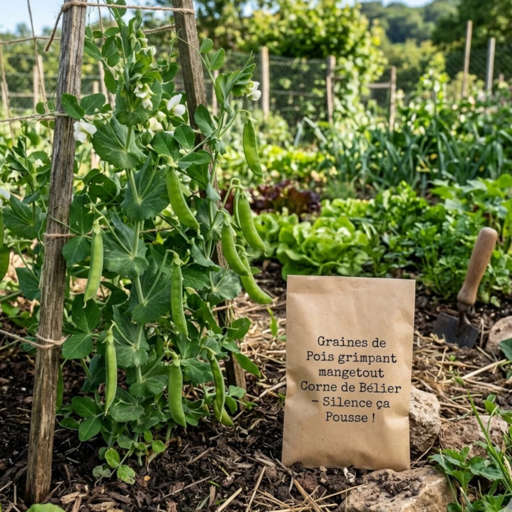 Graines de Pois grimpant mangetout Corne de Bélier - Silence ça Pousse !