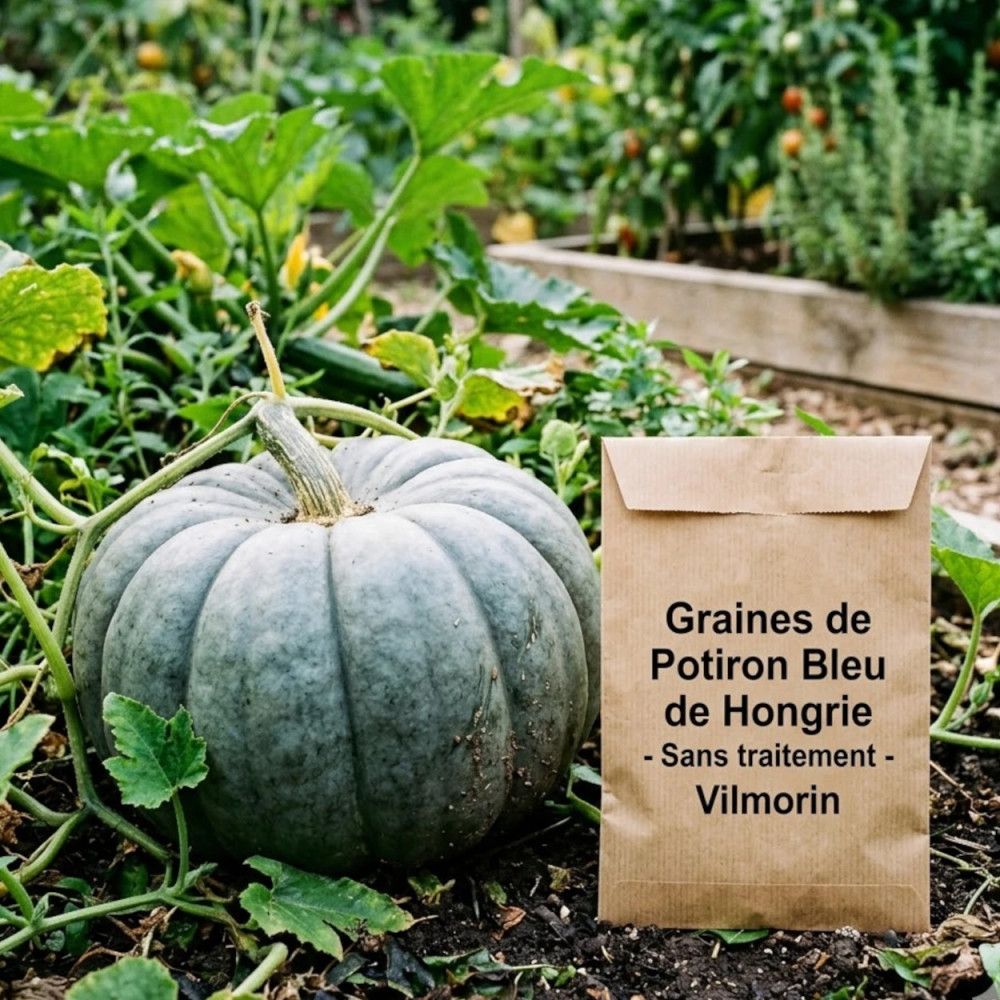 Graines de Potiron Bleu de Hongrie - Sans traitement - Vilmorin Graines de Potiron Bleu de Hongrie - Sans traitement - Vilmorin