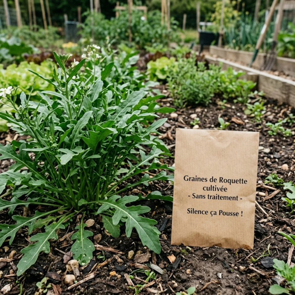 Graines de Roquette cultivée - Sans traitement - Silence ça Pousse ! Graines de Roquette cultivée - Sans traitement - Silence ça Pousse !