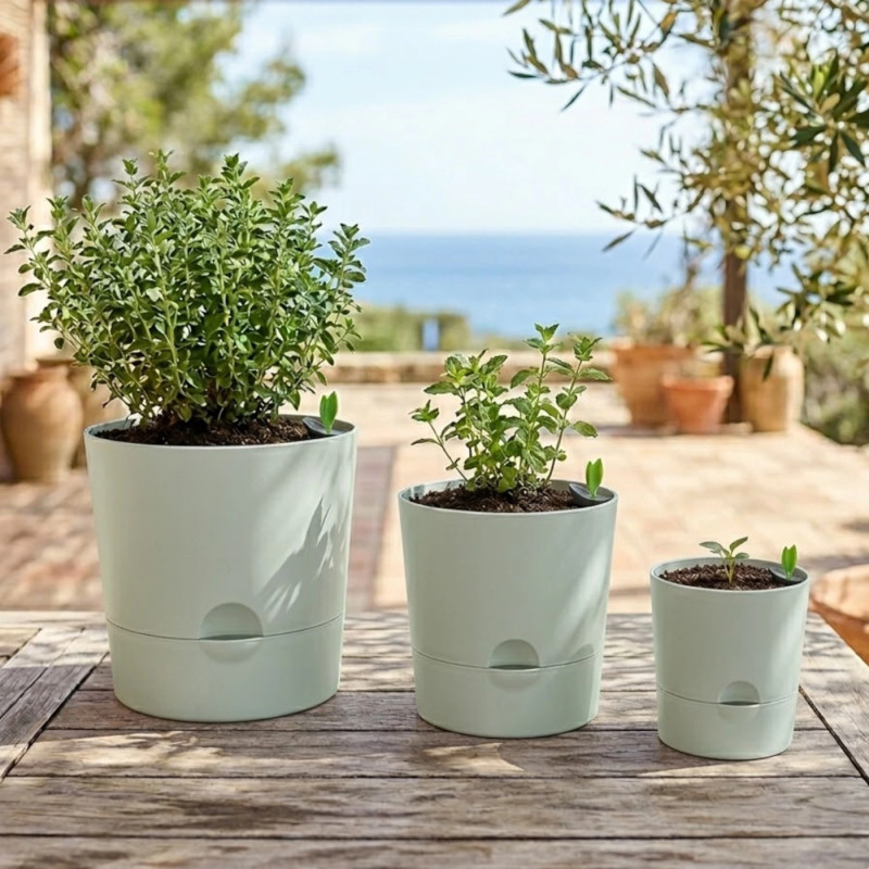 Pot rond Aquaduo Vert amande