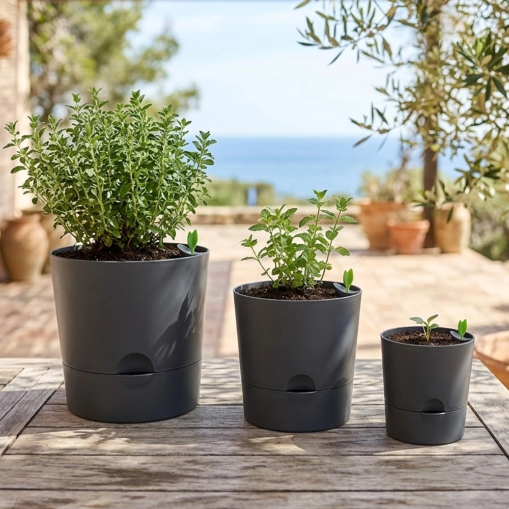 Pot rond Aquaduo Gris Anthracite Pot rond Aquaduo Gris Anthracite