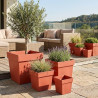 Pot carré Toscane Orange terre battue