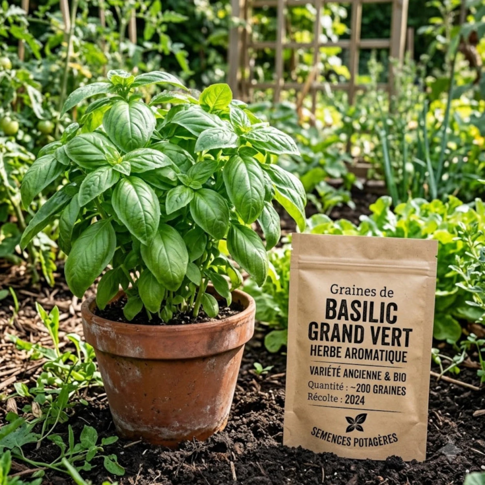 Graines de Basilic Grand vert Graines de Basilic Grand vert