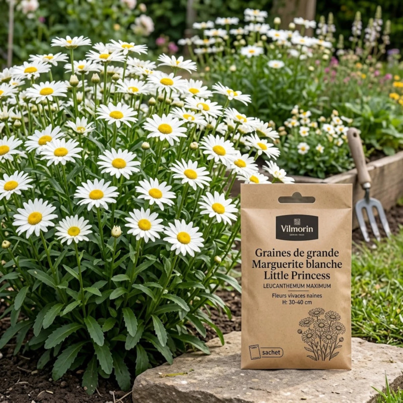 Graines de grande Marguerite blanche Little Princess - Vilmorin