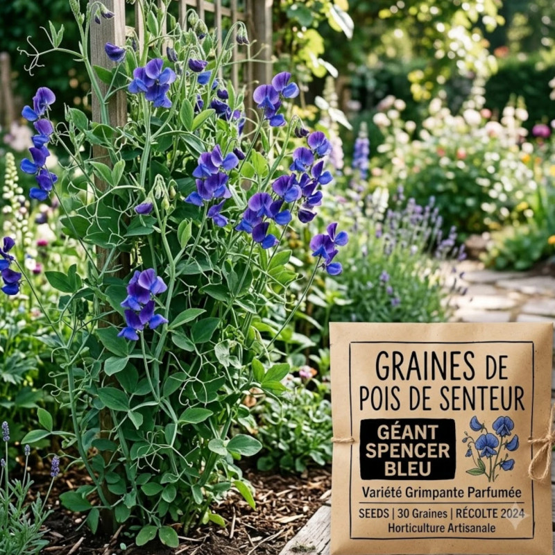 Graines de Pois de senteur Géant Spencer bleu