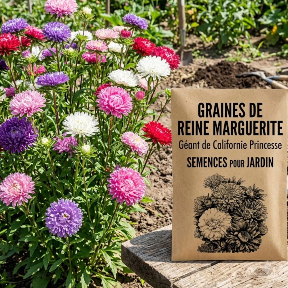 Graines de reine marguerite Géant de Californie Princesse Graines de reine marguerite Géant de Californie Princesse