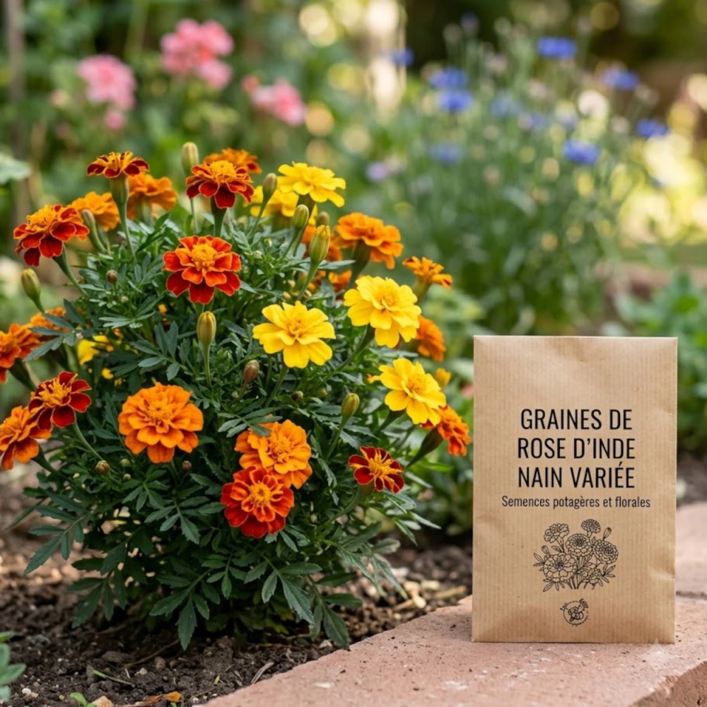 Graines de rose d'Inde Nain variée Graines de rose d'Inde Nain variée