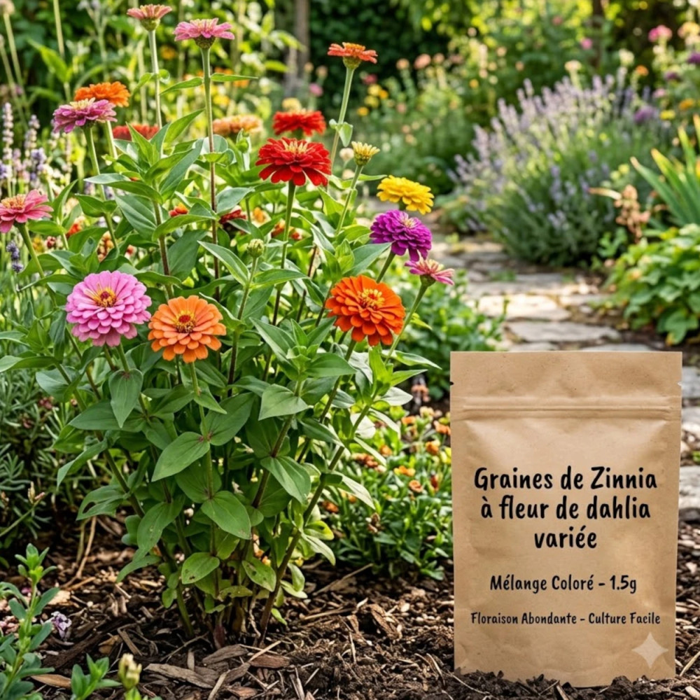 Graines de Zinnia à fleur de dahlia variée