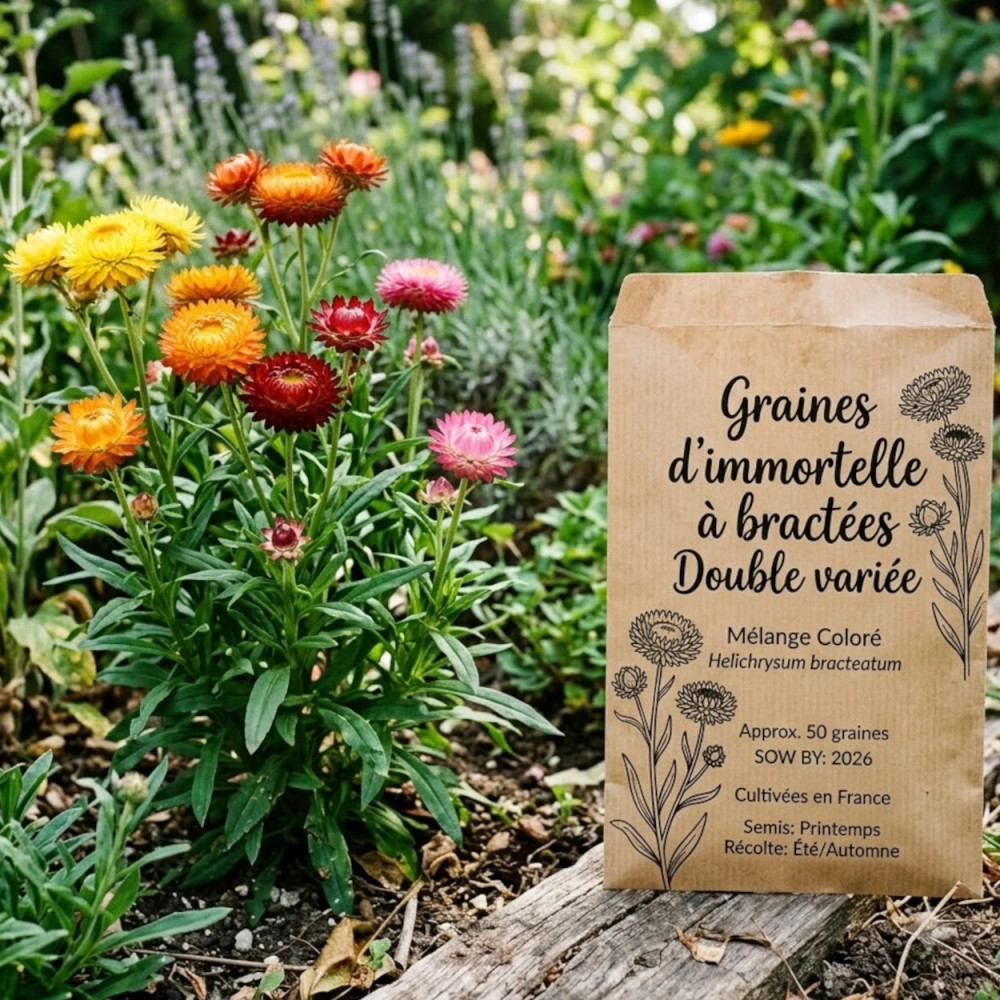 Graines d'immortelle à bractées Double variée