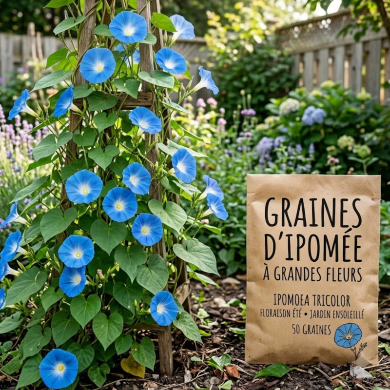 Graines d'ipomée à grandes fleurs bleues