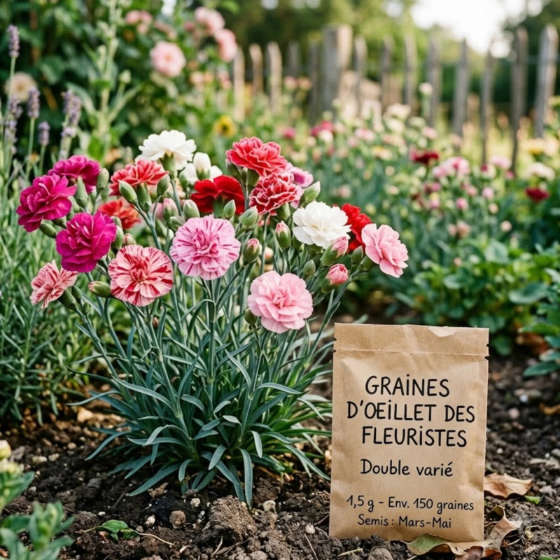 Graines d'Oeillet des fleuristes Double varié