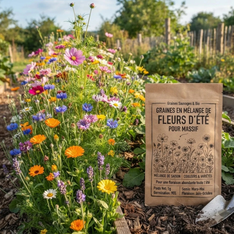 Graines en mélange de fleurs d'été pour massif