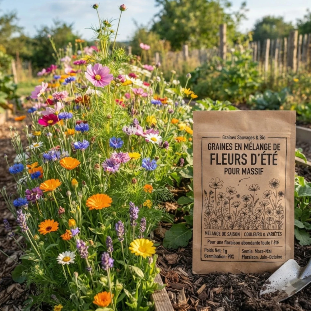 Graines en mélange de fleurs d'été pour massif