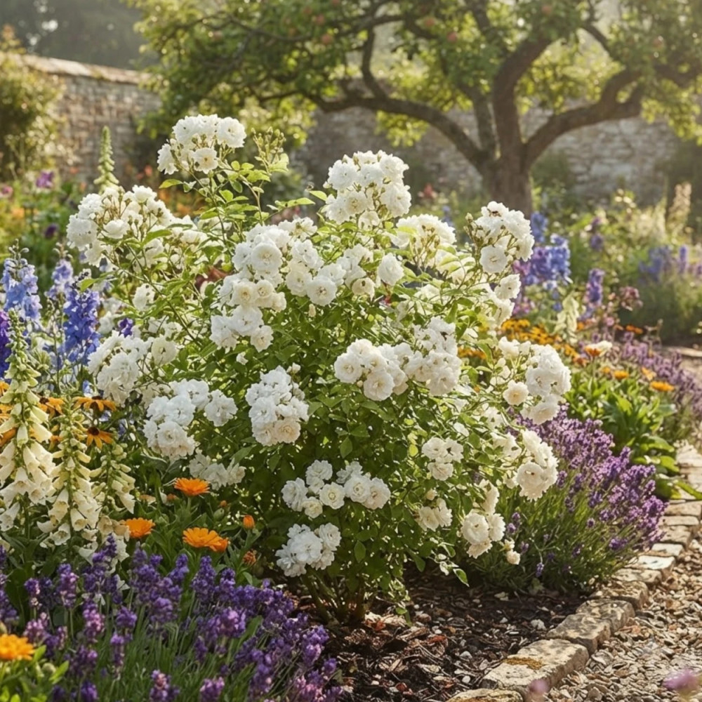 Rosier arbustif Carte Blanche® 'Meibarum'