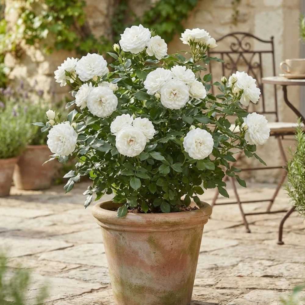 Rosier arbustif Carte Blanche® 'Meibarum'