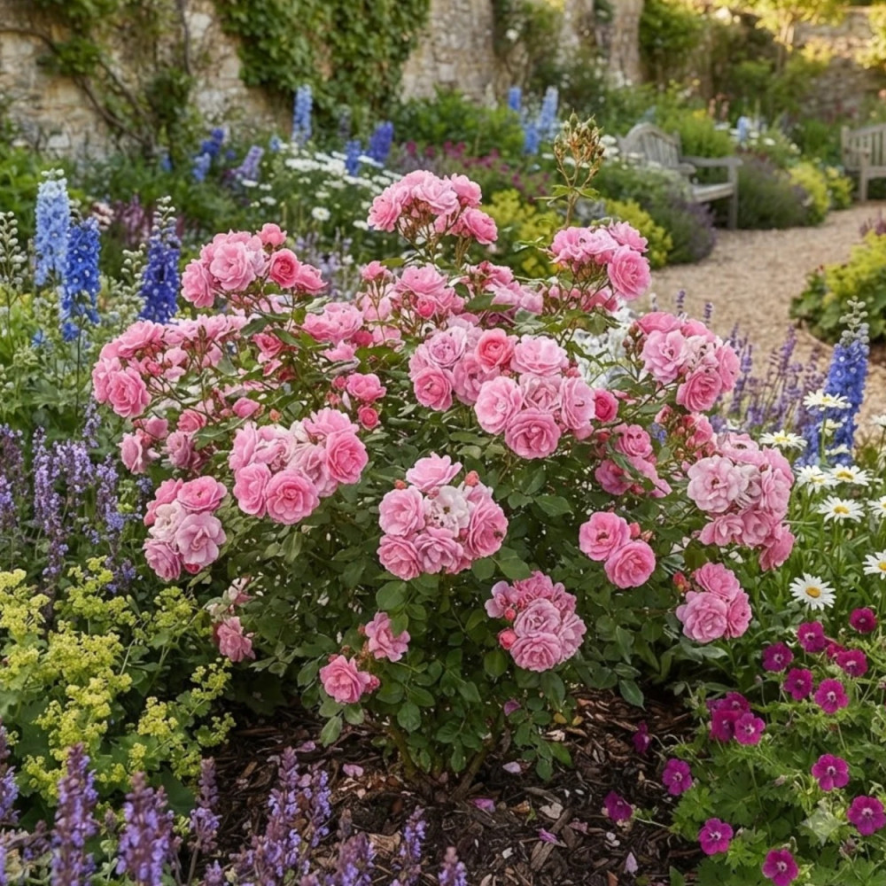 Rosier à fleurs groupées Centenaire de Lourdes® Rose 'Delge'