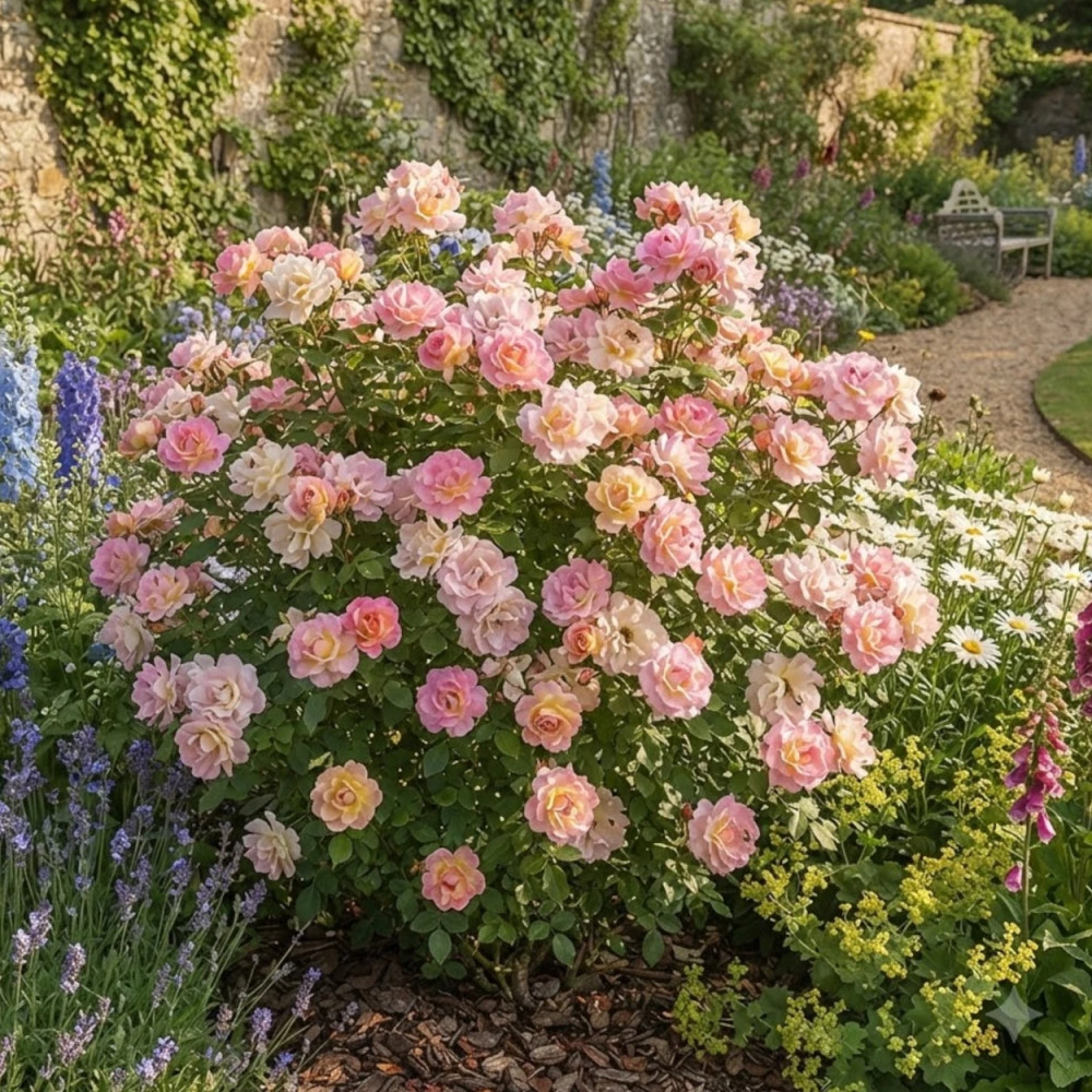 Rosier à fleurs groupées Charles Aznavour® 'Meibeausai'