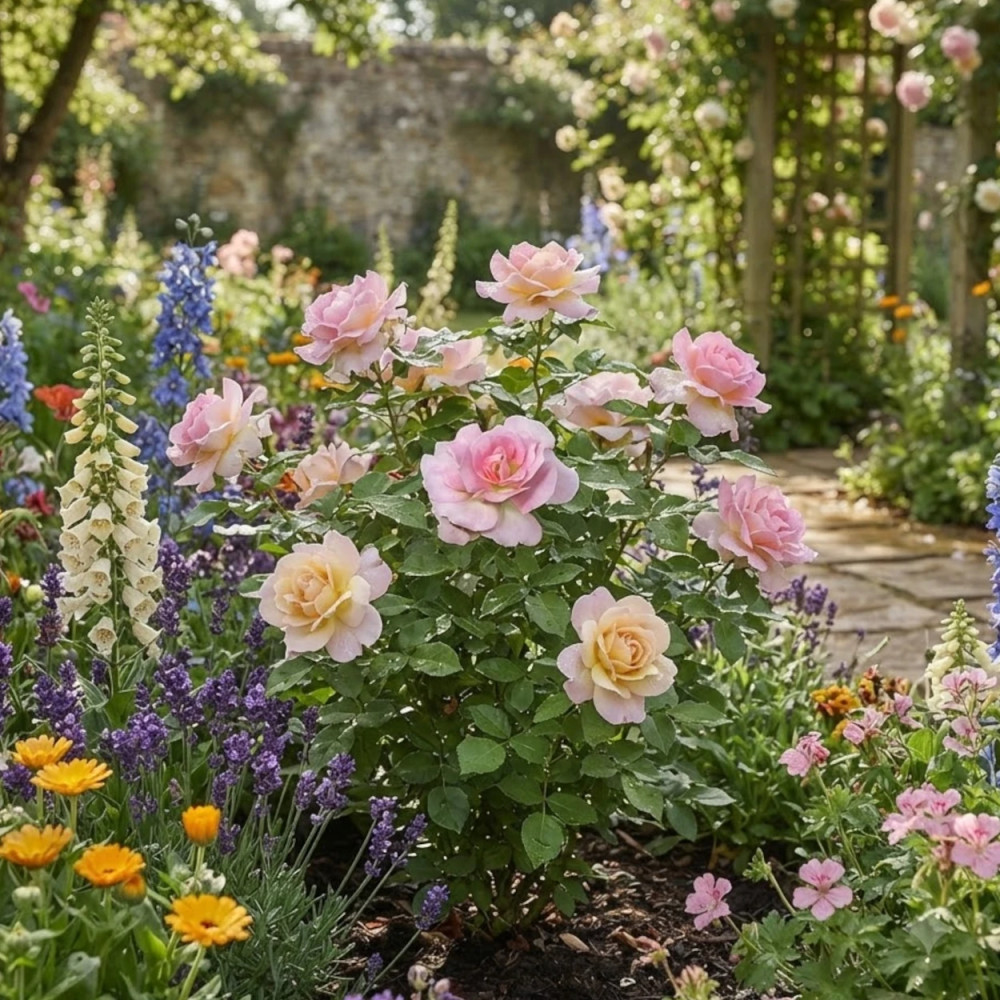 Rosier à fleurs groupées Charles Aznavour® 'Meibeausai'
