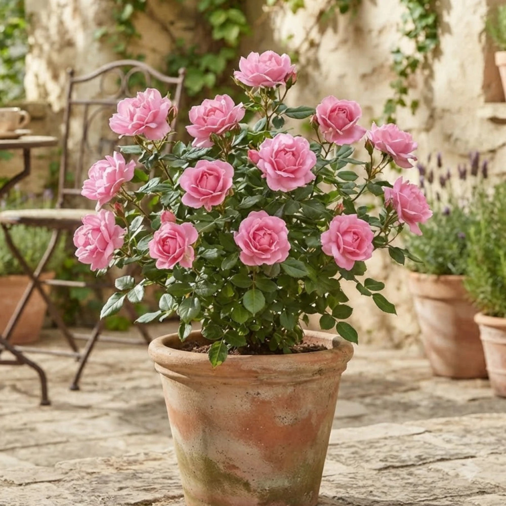 Rosier à fleurs groupées Charles Aznavour® 'Meibeausai'