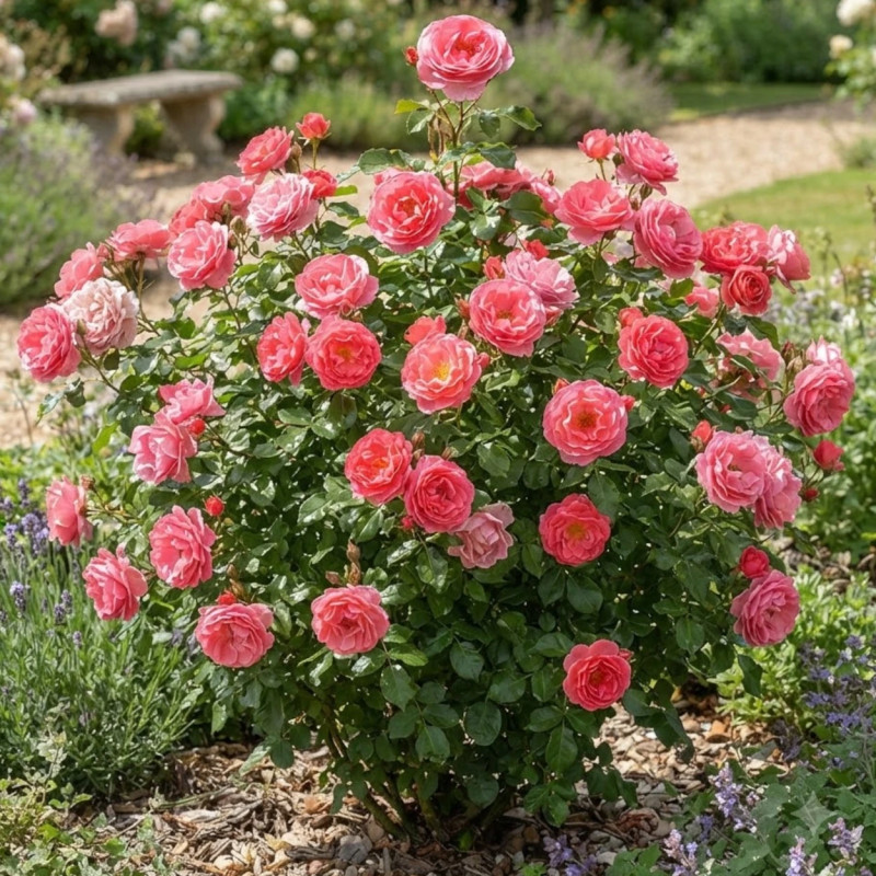Rosier à fleurs groupées Comtesse Liger-Belair® 'Delbreddab'