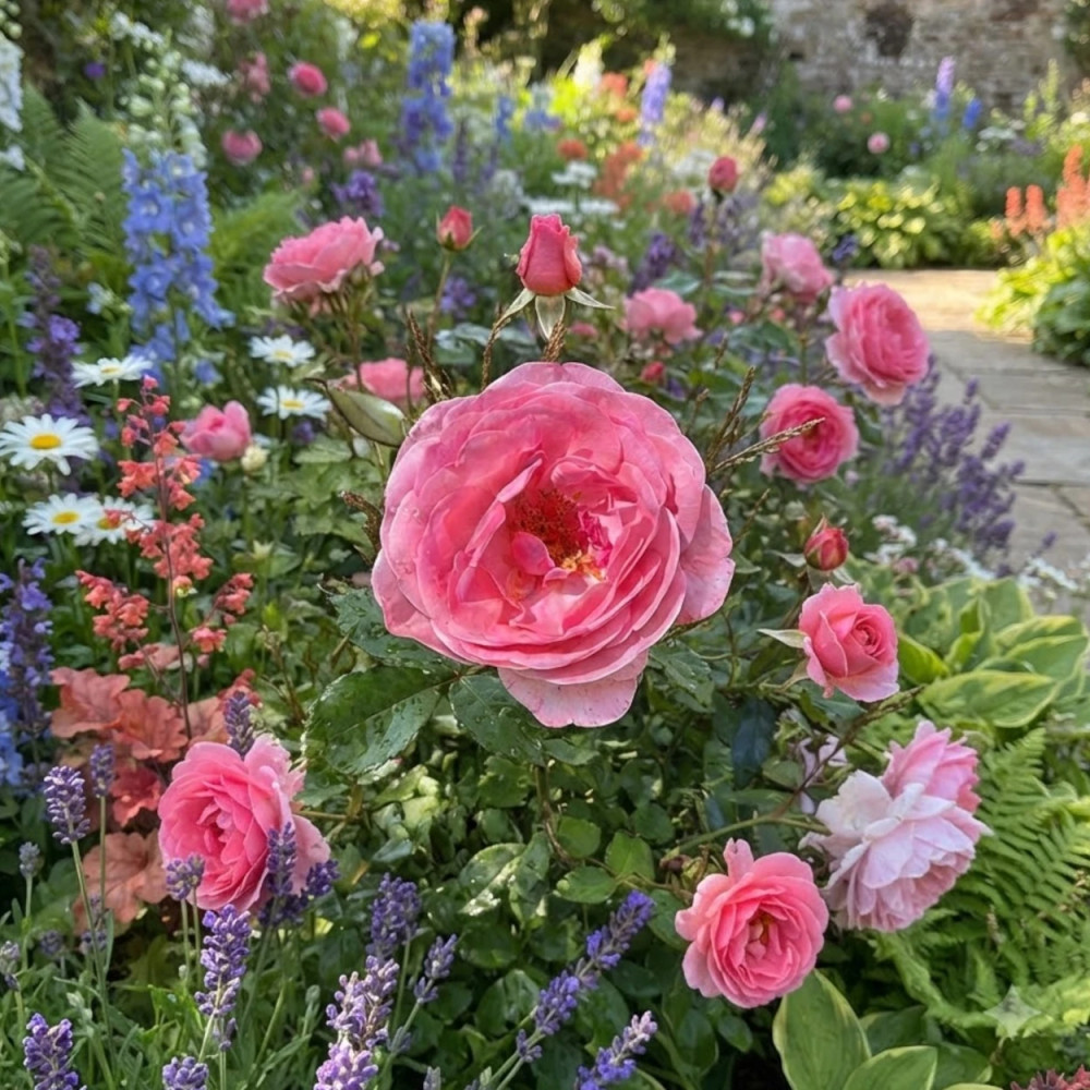 Rosier à fleurs groupées Comtesse Liger-Belair® 'Delbreddab'