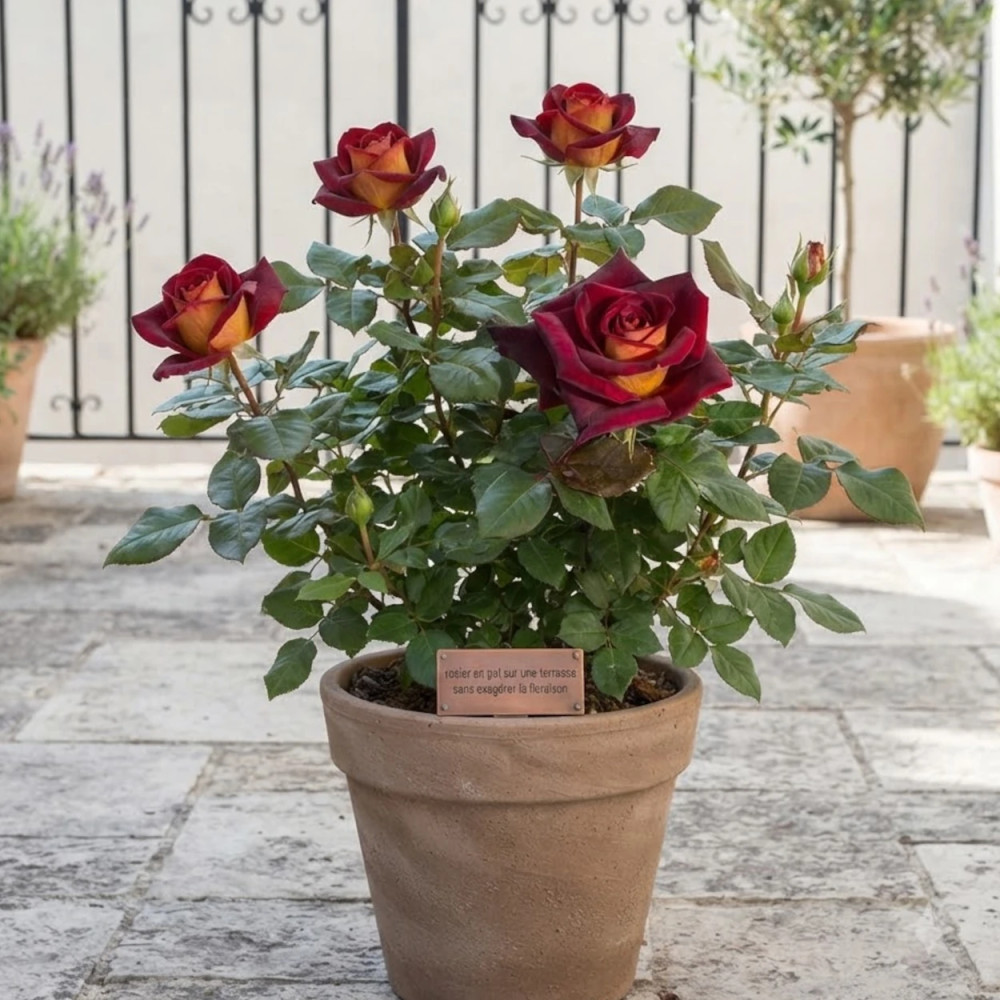 Rosier à grandes fleurs Eddy Mitchell® 'Meirysett' Rosier à grandes fleurs Eddy Mitchell® 'Meirysett'