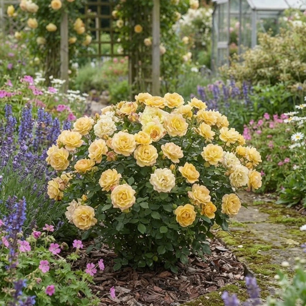 Rosier paysager Fairy Jaune