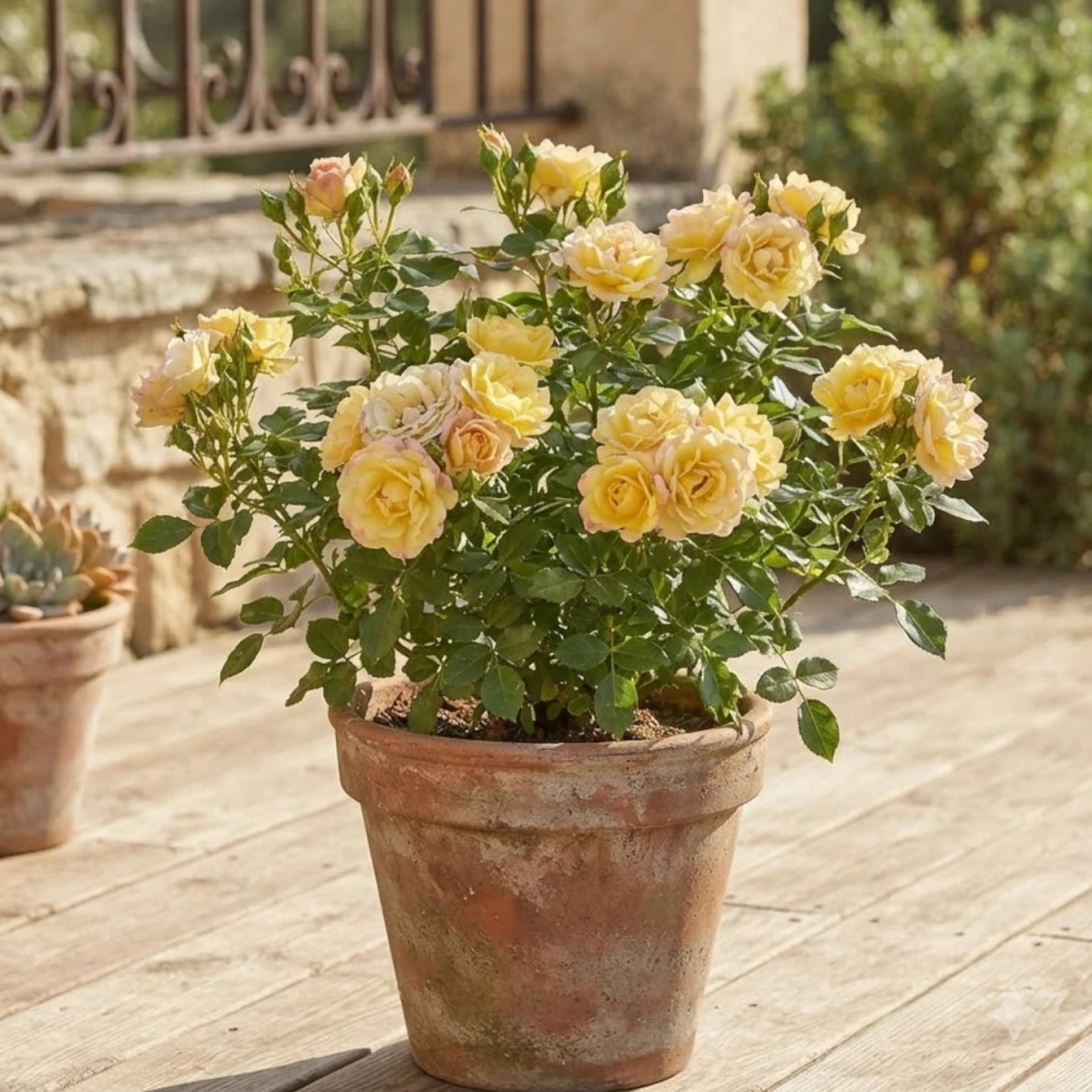 Rosier paysager Fairy Jaune