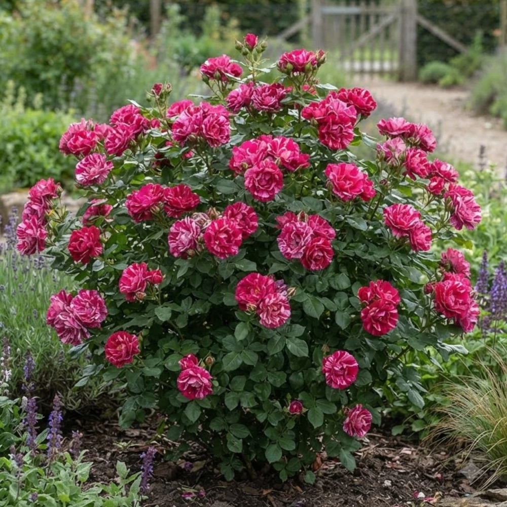Rosier à fleurs groupées Guy Savoy® 'Delstrimen'