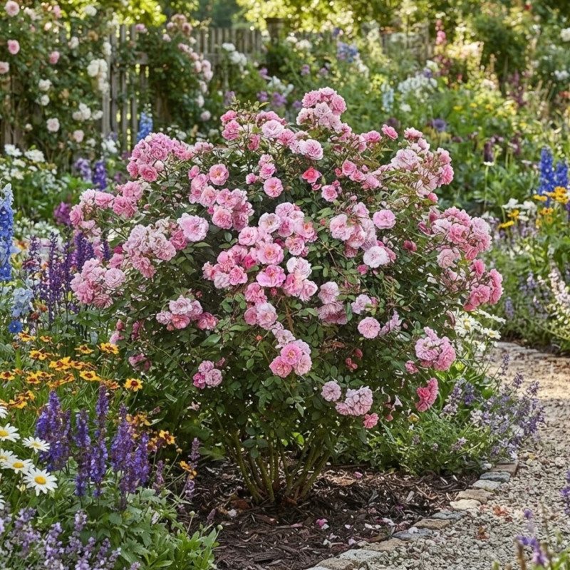 Rosier à fleurs groupées John Davis