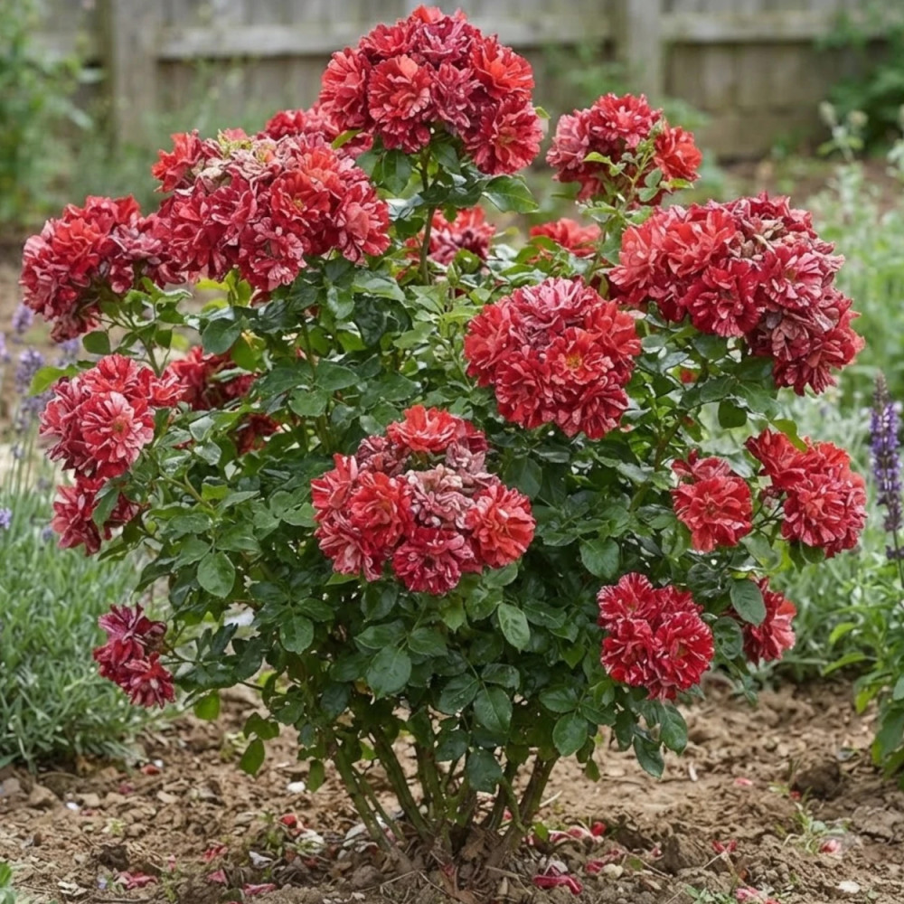 Rosier à fleurs groupées La reine de la Nuit® 'Delstrilum'