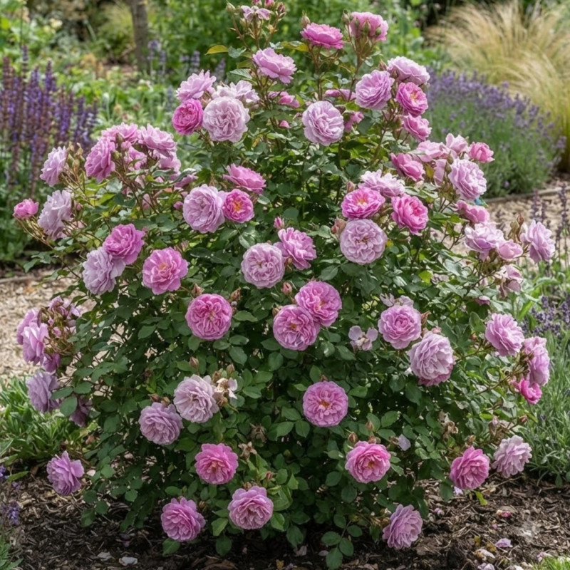 Rosier à fleurs groupées L'herbe Folle® 'Evelava'