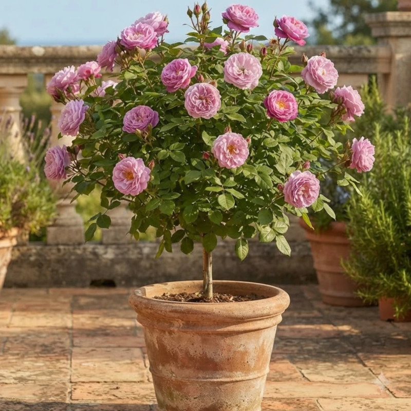 Rosier à fleurs groupées L'herbe Folle® 'Evelava'