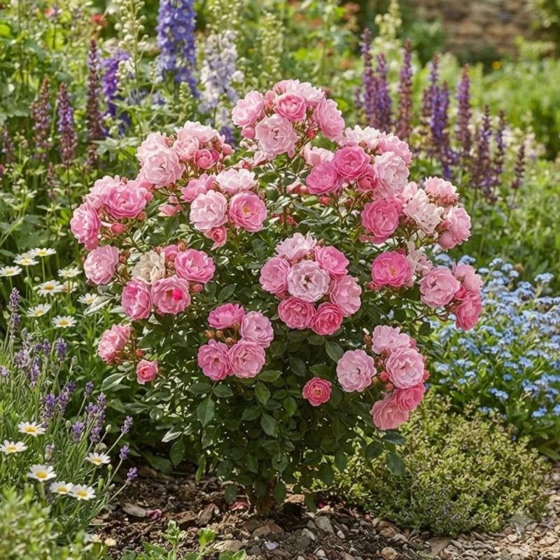 Rosier à fleurs groupées Maman Turbat
