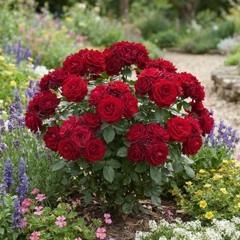 Rosier à fleurs groupées Niccolo Paganini® 'Meicairma'