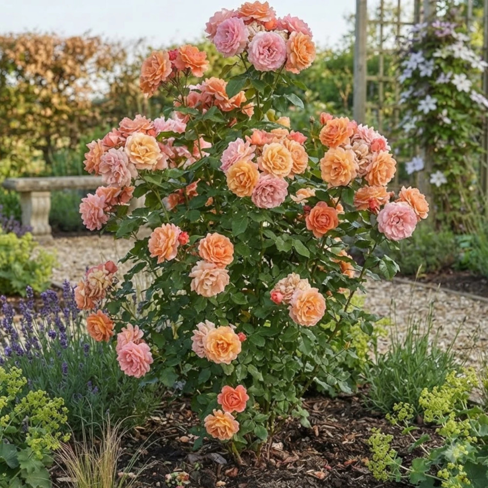 Rosier à fleurs groupées Pierre Herme® 'Evecot'