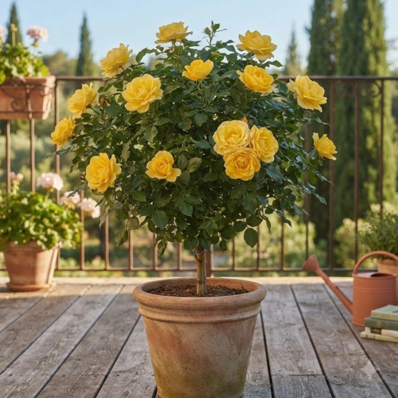 Rosier à fleurs groupées Rayon De Soleil® 'Meianycid'