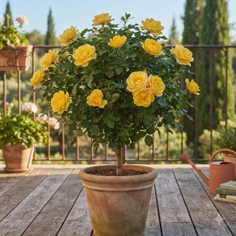 Rosier à fleurs groupées Rayon De Soleil® 'Meianycid'