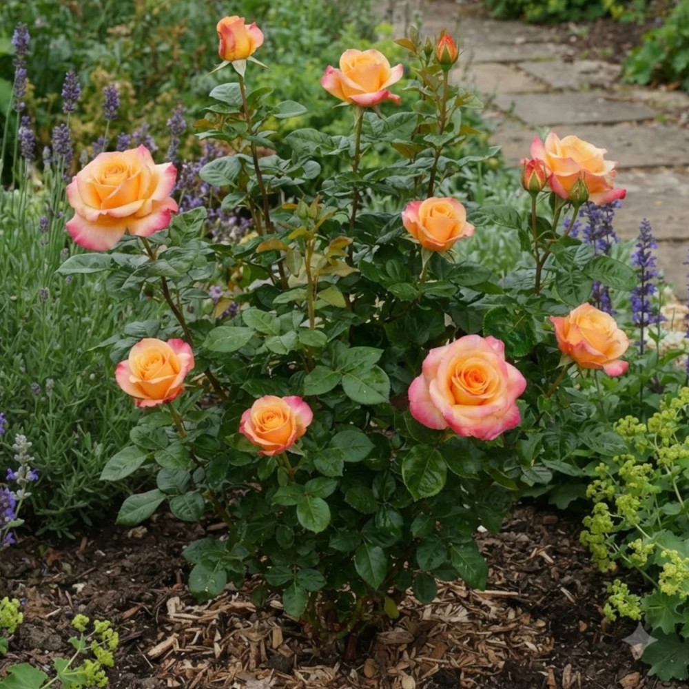 Rosier arbustif Rochemenier Village® 'Frycalm'