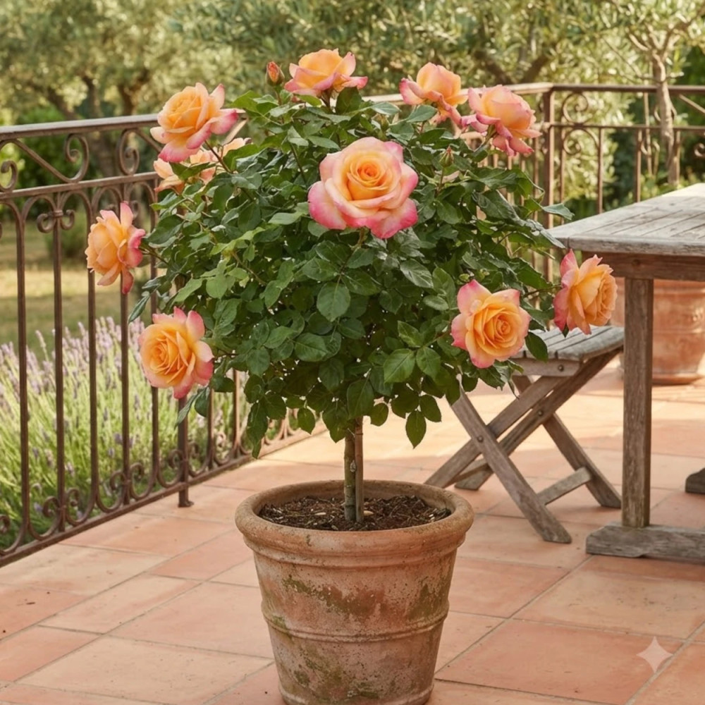 Rosier arbustif Rochemenier Village® 'Frycalm'