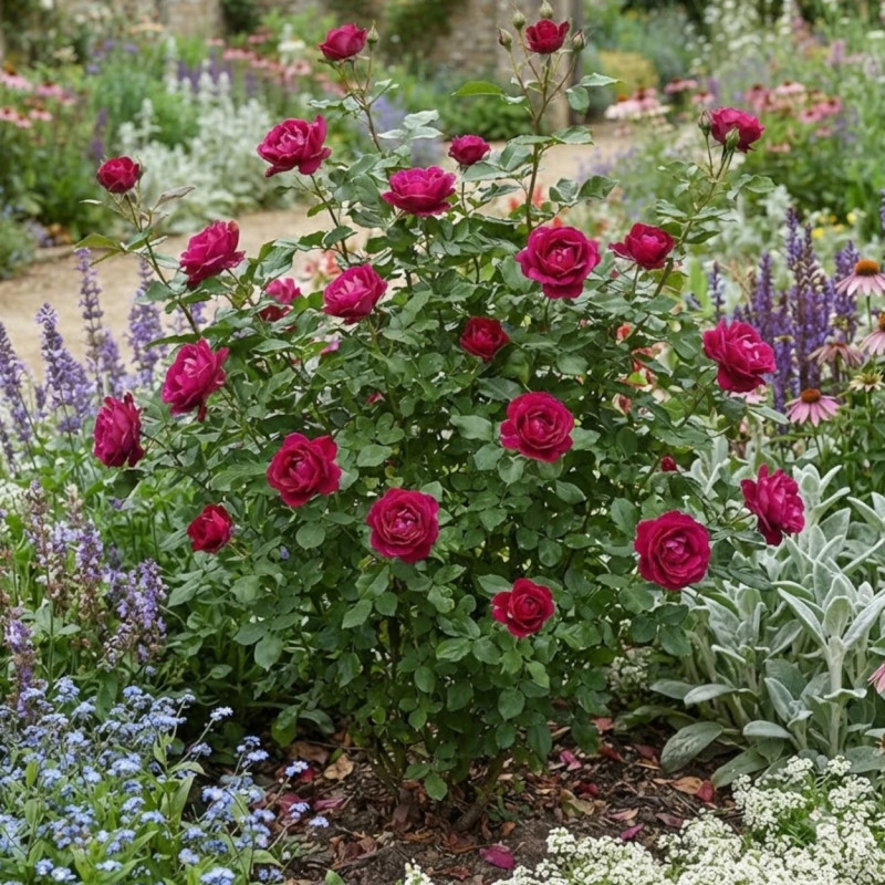 Rosier à grandes fleurs Rose Lalande de Pomerol® 'Delcherot'