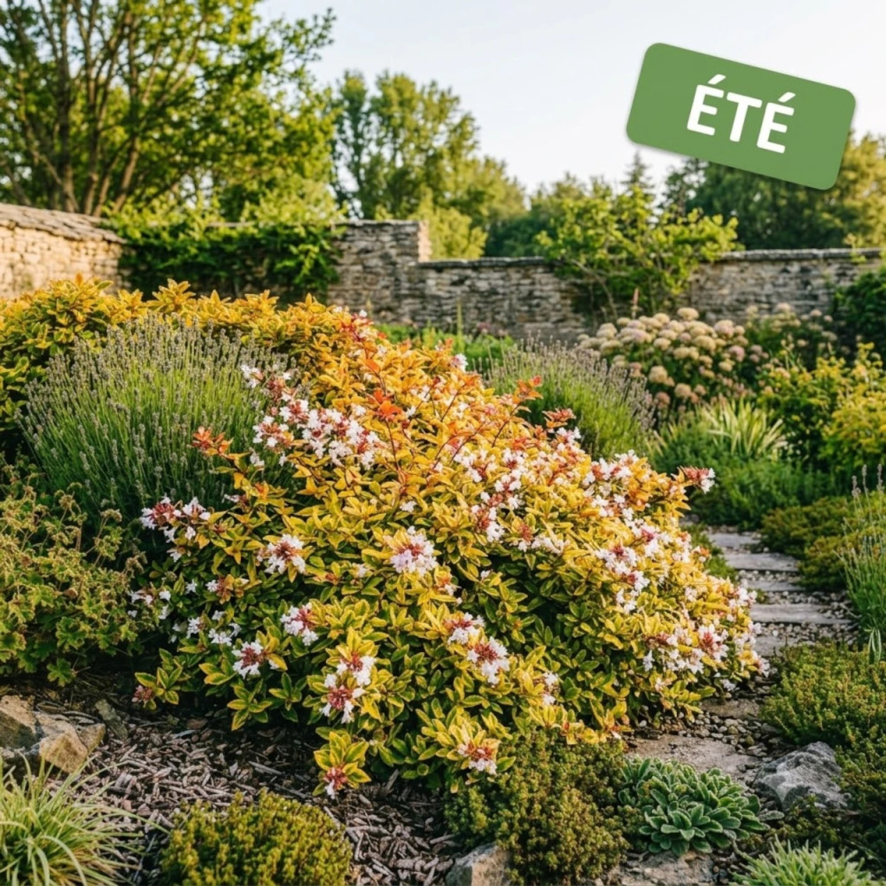 Abelia Kaleidoscope®, Abélia à grandes fleurs en été Abelia Kaleidoscope®, Abélia à grandes fleurs en été