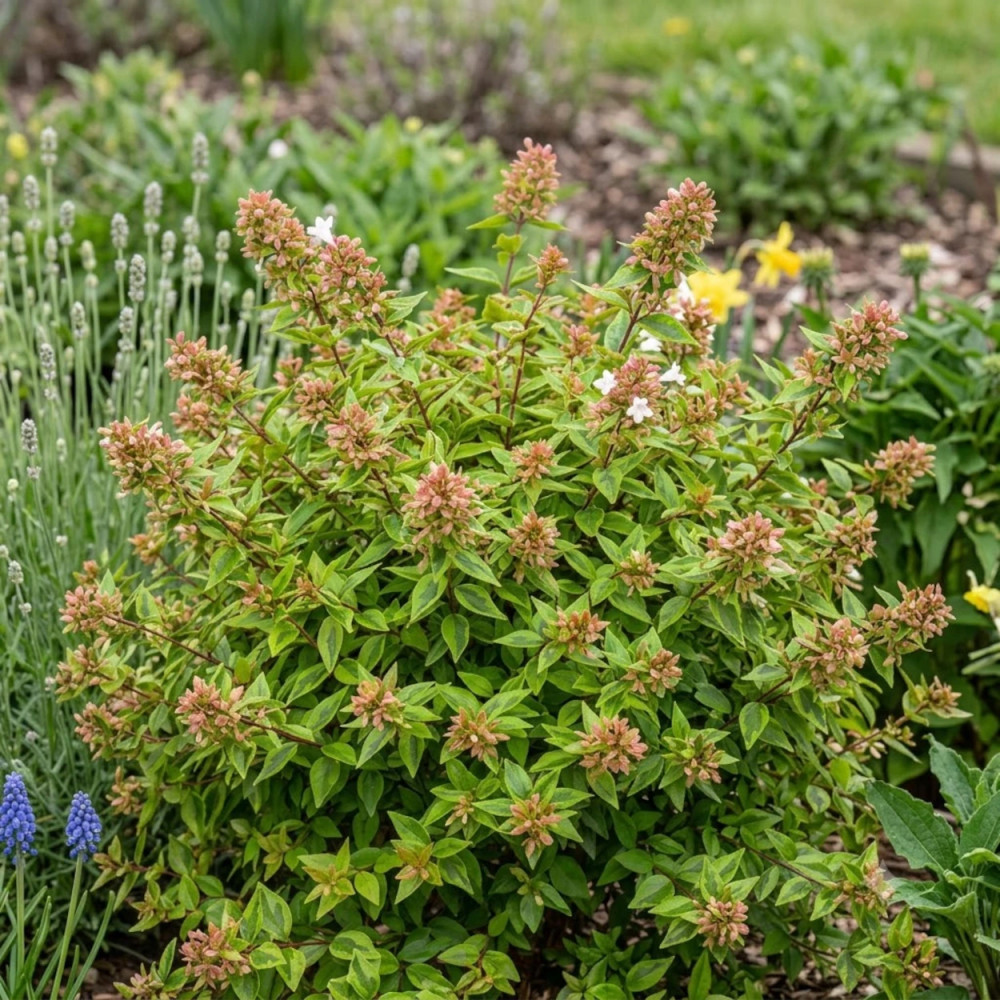 Abelia Mystic Daydream® 'Opstal40', Abélia à grandes fleurs au printemps Abelia Mystic Daydream® 'Opstal40', Abélia à grandes fleurs au printemps