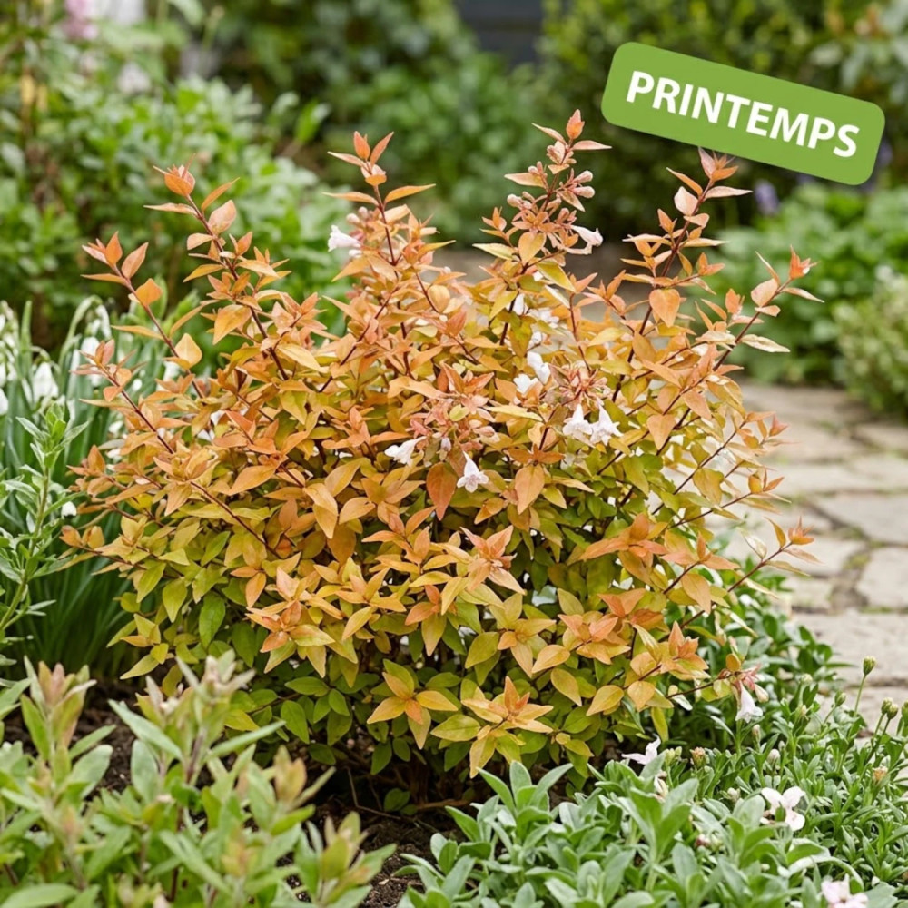Abelia Caramel Charm® 'Minacara1' - SILENCE, ça pousse !, Abélia à grandes fleurs au printemps