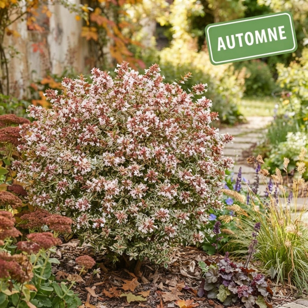Abelia Psychedelik® 'Minabtc16', Abélia à grandes fleurs à l'automne