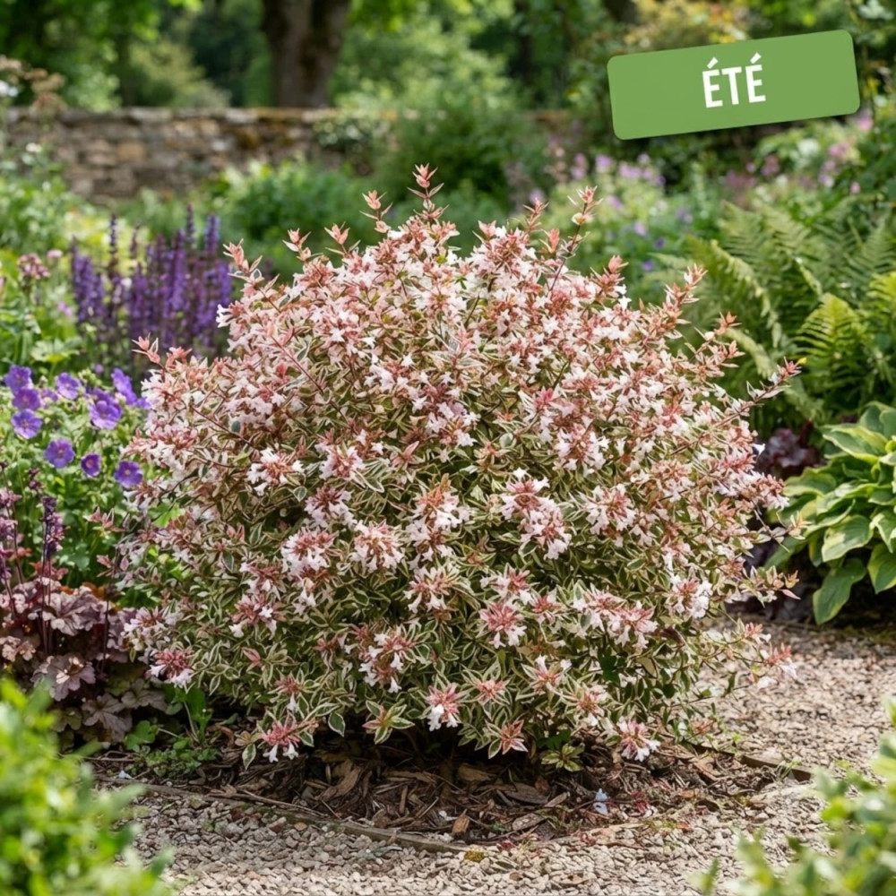 Abelia Tricolor Charm® 'Mincautri' - SILENCE, ça pousse !, Abélia à grandes fleurs en été