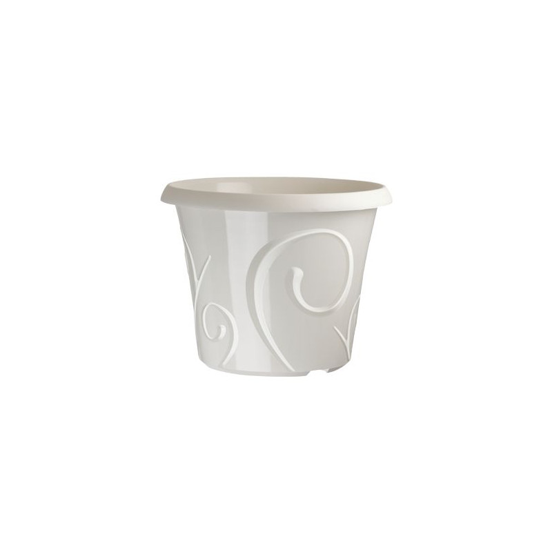Pot déco volute - 8.3 litres blanc perle